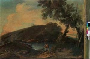 A) Paesaggio Con Pescatore B) Paesaggio Con Lavandaie