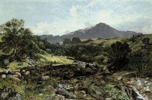 Sheep Grazing Before Snowdon by James Peel