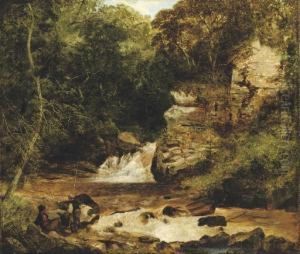 Fishing From A Stream by James Peel