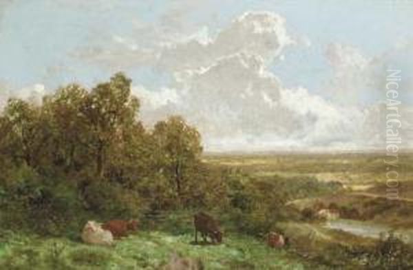 Cattle Grazing In A Landscape - view 1