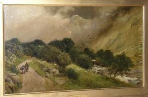 Figure And Donkey On A Mountain Path