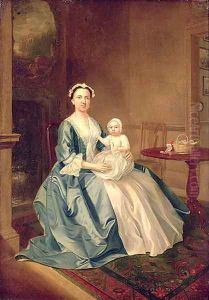 Portrait of a lady of the Lister family and Child by Arthur William Devis
