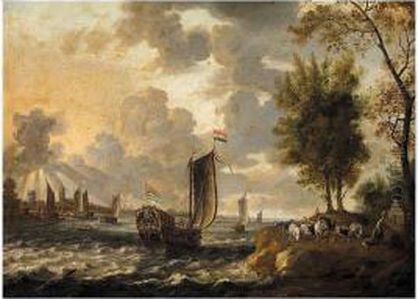 Coastal Landscape With Shipping - view 1