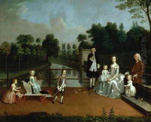 A Family Group on a Terrace in a Garden 1749 by Arthur William Devis