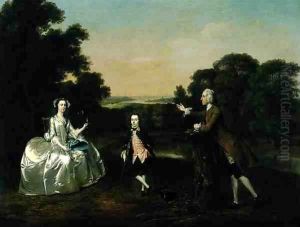 Mr and Mrs Van Harthals and Their Son 1749 by Arthur William Devis