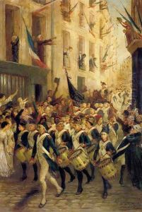 Le Bataillon Des Gravilliers Pour La Frontiere by Henri-Charles-Etienne Dujardin-Beaumetz