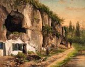 The House Under The Rock-face by Jacobus Pelgrom