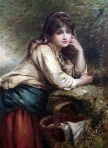 Young Woman Beside A Well by Thomas Kent Pelham