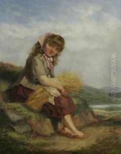 Girl Holding A Corn Stook