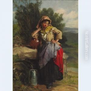Young Girl At A Well by Thomas Kent Pelham
