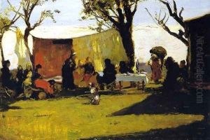Panni al sole 1886 by Lorenzo Delleani