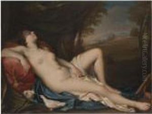 Venus Sleeping In A Landscape With Two Doves In The Foreground