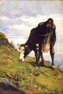 Mucca al pascolo by Lorenzo Delleani