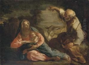 The Rest On The Flight Into Egypt by Giovanni Antonio Pellegrini