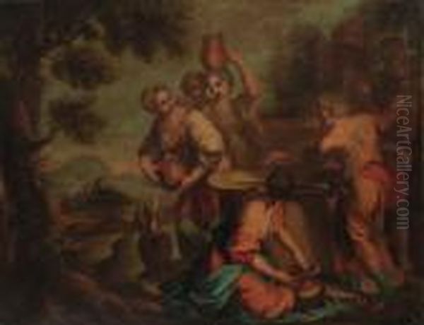 Eliezer Offering Gifts To Rebecca At The Well - view 1