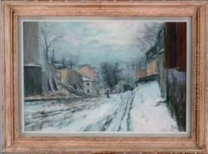 rue De Montmartre Enneigee by Pierre Jacques Pelletier