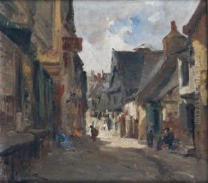 Rue Animee A Vitre by Leon Germain Pelouse