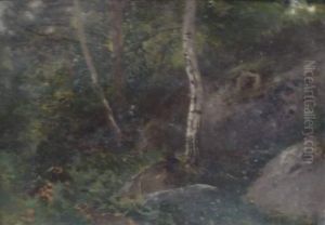 Sous-bois En Foret by Leon Germain Pelouse