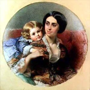 Maternal Tenderness by Edouard Louis Dubufe
