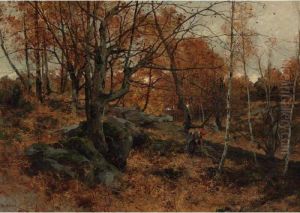 Les Fagoteurs A Fontainebleau by Leon Germain Pelouse