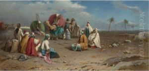 An Algerian Caravan At Rest by Francesco Peluso