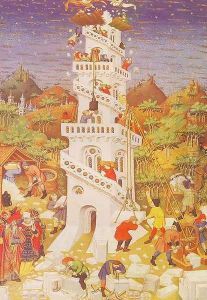 The Building of the Tower of Babel 1424 by Master of the Duke of Bedford