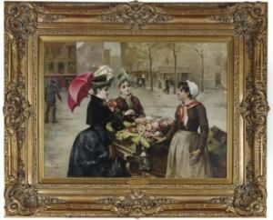 The Flower Seller by Maximino Pena Munoz