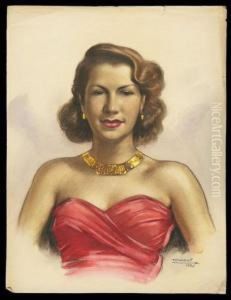 Retrato De Mujer En Rojo by Rafael Penagos Zalabardo