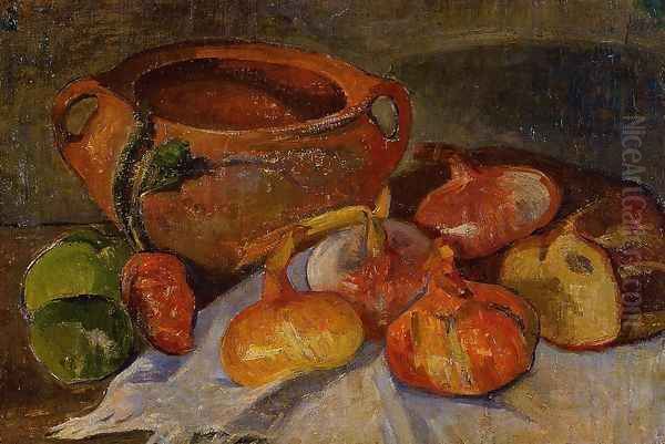 Still Life: Pit, Onions, Bread and Green Apples - view 1