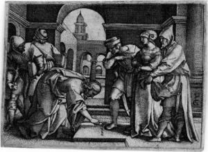 Christus Und Die Ehebrecherin by Georg Pencz