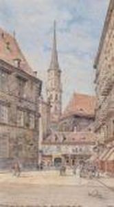 Die Stallburggasse Mit Dem Turm Der Michaelerkirche Die Stallburggasse Mit Dem Turm Der Michaelerkirche