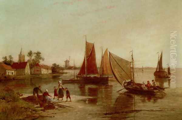 Dutch Fisherfolk Sorting The Catch - view 1