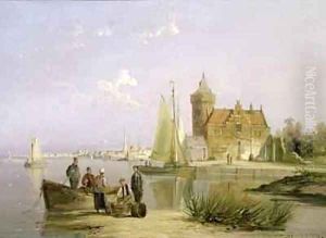 The House de Vraag on the Amstel Amsterdam by William Raymond Dommersen