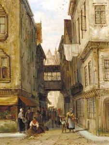A street in the Jewish Quarter, Frankfurt am Main by William Raymond Dommersen