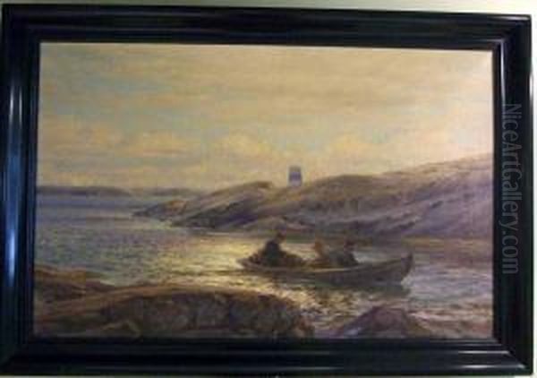 Eka Med Fiskare I Flodvass. - view 1