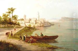 By the shores of lake Como by William Raymond Dommersen