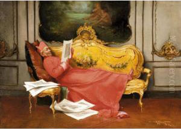 A Reclining Cardinal - view 1