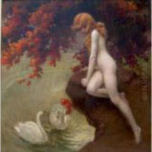 Leda Et Les Cygnes by Albert Joseph Penot