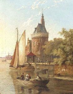 On the River Amstel, Amsterdam by William Raymond Dommersen