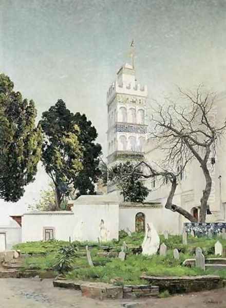 Young Women by the Sidi Abderrahman Mosque, Algiers (Jeunes femmes près de la mosquee Sidi Abderrahman, Alger) - view 1