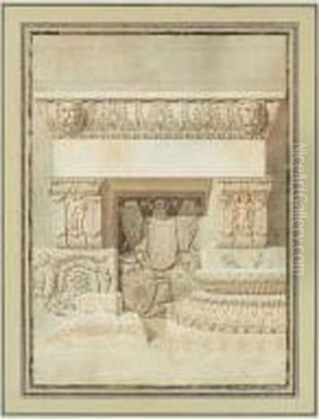 Composition D'antiques: Base De Colonne Et Elements Architecturaux - view 1