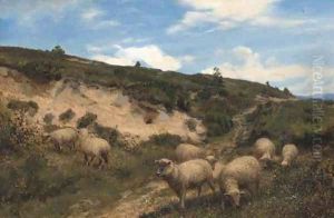 A moorland pasture by Henry William Banks Davis, R.A.