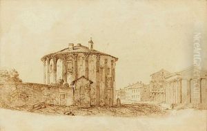 Temple De La Fortune Virile Et Temple Des Vestales by Gabriel Perelle