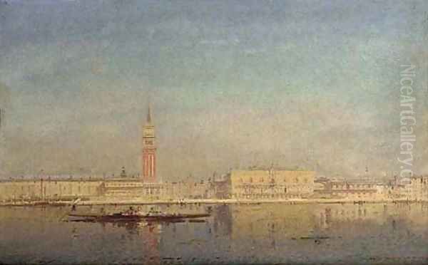 A gondola on the lagoon before Piazza St. Marco - view 1
