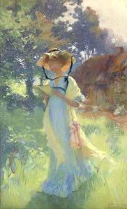 A read in the garden by Henri-Gaston Darien