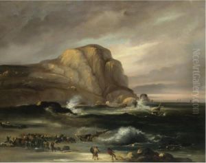 Naufragio En La Playa (shipwreck On The Beach) by Genaro Perez Villaamil Y Duguet
