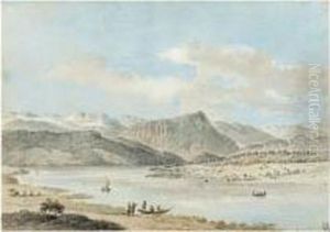 Vue D'un Lac Avec Montagnes