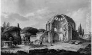 Paysage De Ruine En Italie by Alexis Nicolas Perignon