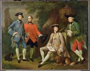 James Grant of Grant John Mytton the Honorable Thomas Robinson and Thomas Wynne by Sir Nathaniel Dance-Holland