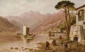 View Of Lake Como With Figures On The Shore